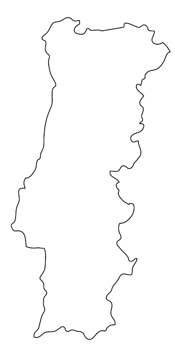 Mapa de Portugal Continental — área de cobertura Softillusion